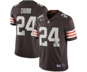 Men's Cleveland Browns 2022 #24 Nick Chubb Brown With 1-star C Patch Vapor Untouchable Limited NFL Stitched Jersey