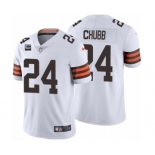 Men's Cleveland Browns 2022 #24 Nick Chubb White With 1-star C Patch Vapor Untouchable Limited NFL Stitched Jersey