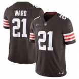 Men's Cleveland Browns #21 Denzel Ward Brown 2024 F.U.S.E. With 1-Star C Patch Vapor Untouchable Limited Stitched Jersey