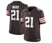 Men's Cleveland Browns #21 Denzel Ward Brown 2024 F.U.S.E. With 1-Star C Patch Vapor Untouchable Limited Stitched Jersey