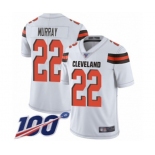 Men's Cleveland Browns #22 Eric Murray White Vapor Untouchable Limited Player 100th Season Football Jersey