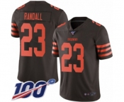 Men's Cleveland Browns #23 Damarious Randall Limited Brown Rush Vapor Untouchable 100th Season Football Jersey