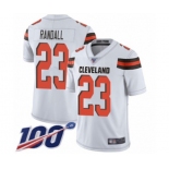 Men's Cleveland Browns #23 Damarious Randall White Vapor Untouchable Limited Player 100th Season Football Jersey