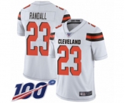 Men's Cleveland Browns #23 Damarious Randall White Vapor Untouchable Limited Player 100th Season Football Jersey