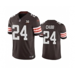 Men's Cleveland Browns #24 Nick Chubb Brown 2023 F.U.S.E. With Jim Brown Memorial Patch Vapor Untouchable Limited Football Stitched Jersey