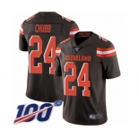 Men's Cleveland Browns #24 Nick Chubb Brown Team Color Vapor Untouchable Limited Player 100th Season Football Jersey