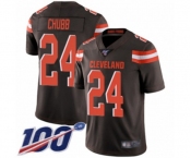 Men's Cleveland Browns #24 Nick Chubb Brown Team Color Vapor Untouchable Limited Player 100th Season Football Jersey