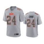 Men's Cleveland Browns #24 Nick Chubb Gray Atmosphere Fashion Stitched Game Jersey