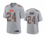 Men's Cleveland Browns #24 Nick Chubb Gray Atmosphere Fashion Stitched Game Jersey