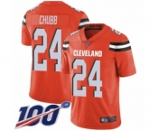 Men's Cleveland Browns #24 Nick Chubb Orange Alternate Vapor Untouchable Limited Player 100th Season Football Jersey