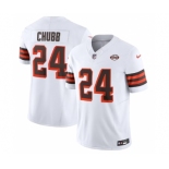 Men's Cleveland Browns #24 Nick Chubb White 2023 F.U.S.E. 1946 Collection Vapor Untouchable Limited Football Stitched Jersey