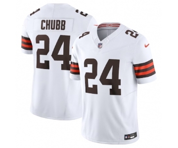 Men's Cleveland Browns #24 Nick Chubb White 2023 F.U.S.E. Vapor Untouchable Limited Football Stitched Jersey