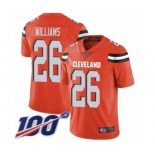 Men's Cleveland Browns #26 Greedy Williams Orange Alternate Vapor Untouchable Limited Player 100th Season Football Jersey