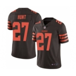 Men's Cleveland Browns #27 Kareem Hunt Brown Color Rush Limited Stitched Football Jersey