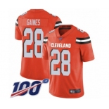 Men's Cleveland Browns #28 Phillip Gaines Orange Alternate Vapor Untouchable Limited Player 100th Season Football Jersey