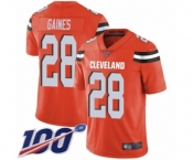 Men's Cleveland Browns #28 Phillip Gaines Orange Alternate Vapor Untouchable Limited Player 100th Season Football Jersey