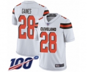 Men's Cleveland Browns #28 Phillip Gaines White Vapor Untouchable Limited Player 100th Season Football Jersey