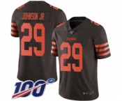 Men's Cleveland Browns #29 Duke Johnson Limited Brown Rush Vapor Untouchable 100th Season Football Jersey