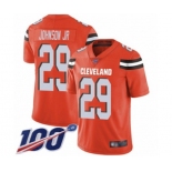 Men's Cleveland Browns #29 Duke Johnson Orange Alternate Vapor Untouchable Limited Player 100th Season Football Jersey