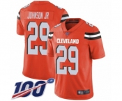 Men's Cleveland Browns #29 Duke Johnson Orange Alternate Vapor Untouchable Limited Player 100th Season Football Jersey