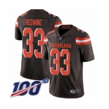 Men's Cleveland Browns #33 Sheldrick Redwine Brown Team Color Vapor Untouchable Limited Player 100th Season Football Jersey