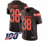 Men's Cleveland Browns #38 T. J. Carrie Brown Team Color Vapor Untouchable Limited Player 100th Season Football Jersey