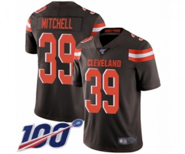 Men's Cleveland Browns #39 Terrance Mitchell Brown Team Color Vapor Untouchable Limited Player 100th Season Football Jersey