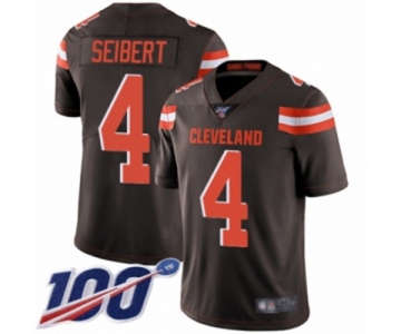 Men's Cleveland Browns #4 Austin Seibert Brown Team Color Vapor Untouchable Limited Player 100th Season Football Jersey