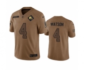 Men's Cleveland Browns #4 Deshaun Watson 2023 Brown Salute To Service Limited Football Stitched Jersey