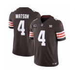 Men's Cleveland Browns #4 Deshaun Watson Brown 2023 F.U.S.E. With 1-Star C Patch And Jim Brown Memorial Patch Vapor Untouchable Limited Football Stitched J