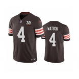 Men's Cleveland Browns #4 Deshaun Watson Brown 2023 F.U.S.E. With Jim Brown Memorial Patch Vapor Untouchable Limited Football Stitched Jersey