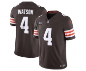 Men's Cleveland Browns #4 Deshaun Watson Brown 2024 F.U.S.E. With 2-Star C Patch Vapor Untouchable Limited Stitched Jersey