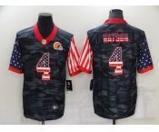 Men's Cleveland Browns #4 Deshaun Watson Camo USA Flag Limited Stitched Jersey