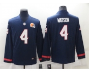 Men's Cleveland Browns #4 Deshaun Watson Nike Navy Blue Therma Long Sleeve Limited Jersey