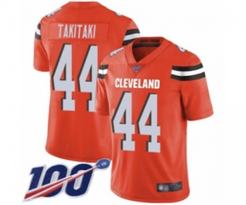 Men's Cleveland Browns #44 Sione Takitaki Orange Alternate Vapor Untouchable Limited Player 100th Season Football Jersey