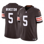 Men's Cleveland Browns #5 Jameis Winston Brown 2023 F.U.S.E Vapor Limited Football Stitched Jersey