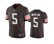 Men's Cleveland Browns #5 Jameis Winston Brown Vapor Limited Football Stitched Jersey