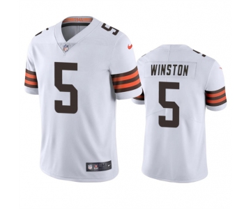 Men's Cleveland Browns #5 Jameis Winston White Vapor Limited Football Stitched Jersey