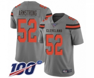 Men's Cleveland Browns #52 Ray-Ray Armstrong Limited Gray Inverted Legend 100th Season Football Jersey