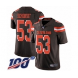 Men's Cleveland Browns #53 Joe Schobert Brown Team Color Vapor Untouchable Limited Player 100th Season Football Jersey