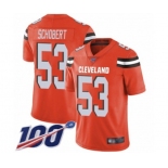 Men's Cleveland Browns #53 Joe Schobert Orange Alternate Vapor Untouchable Limited Player 100th Season Football Jersey