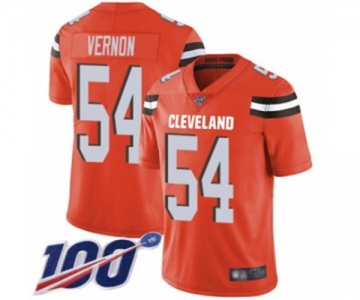 Men's Cleveland Browns #54 Olivier Vernon Orange Alternate Vapor Untouchable Limited Player 100th Season Football Jersey