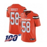 Men's Cleveland Browns #58 Christian Kirksey Orange Alternate Vapor Untouchable Limited Player 100th Season Football Jersey