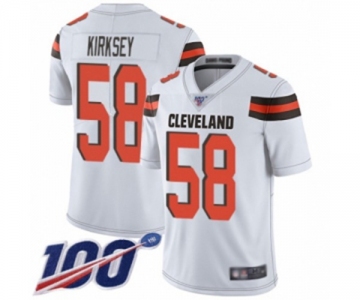 Men's Cleveland Browns #58 Christian Kirksey White Vapor Untouchable Limited Player 100th Season Football Jersey