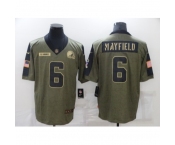 Men's Cleveland Browns #6 Baker Mayfield Nike Olive 2021 Salute To Service Limited Player Jersey