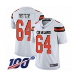 Men's Cleveland Browns #64 JC Tretter White Vapor Untouchable Limited Player 100th Season Football Jersey