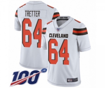 Men's Cleveland Browns #64 JC Tretter White Vapor Untouchable Limited Player 100th Season Football Jersey