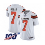 Men's Cleveland Browns #7 Jamie Gillan White Vapor Untouchable Limited Player 100th Season Football Jersey