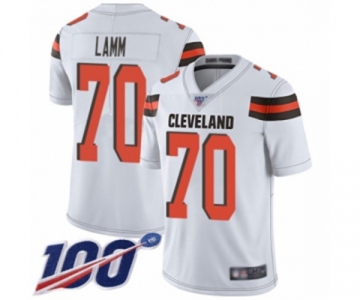 Men's Cleveland Browns #70 Kendall Lamm White Vapor Untouchable Limited Player 100th Season Football Jersey