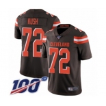 Men's Cleveland Browns #72 Eric Kush Brown Team Color Vapor Untouchable Limited Player 100th Season Football Jersey